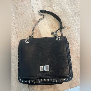 Emilio Pucci black leather shoulder bag